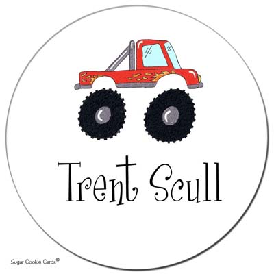 Sugar Cookie Gift Stickers - Monster Truck Sugar Cookie Gift Stickers - Monster Truck